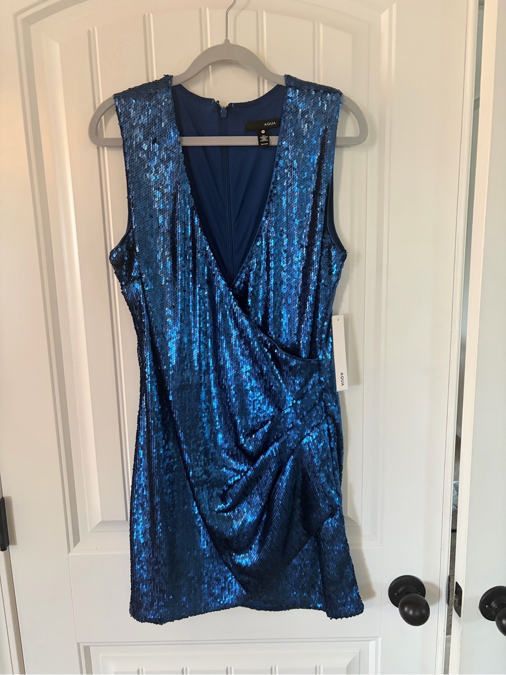 Aqua Shimmering Blue Sequin Mini Dress